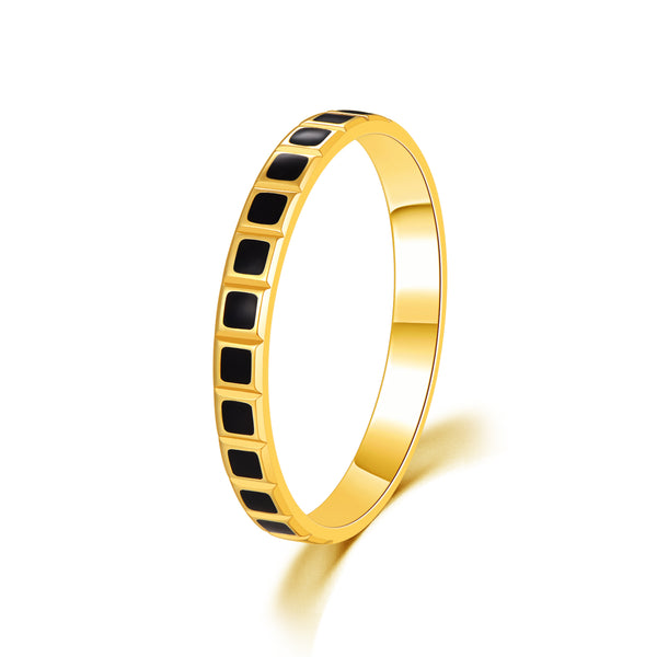GemKing Rotatable Ring GKI013 (*Materials - Grade 5 Titanium & Solid 14K Gold*)